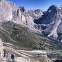 Descending the Passo Vajolon, and looking north into the heart of the Catinaccio.